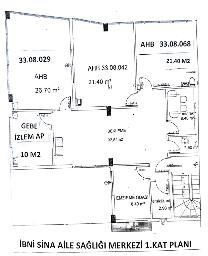 İBNİ SİNA ASM 1. KAT PLANI